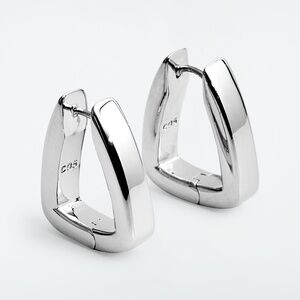 COS Squared Chunky Earring Silver